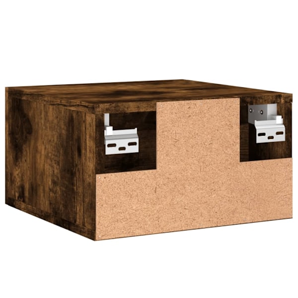 vidaXL Väggmonterat sängbord rökfärgad ek 35x35x20 cm Brun