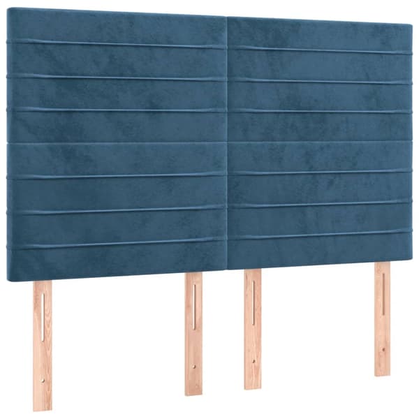 vidaXL Ramsäng med madrass mörkblå 140x200 cm sammet Blå