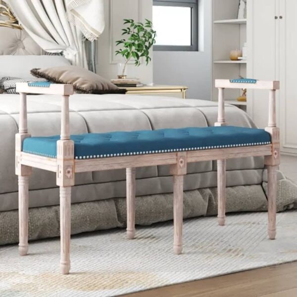 vidaXL Bänk blå 110x40x70 cm sammet Blå