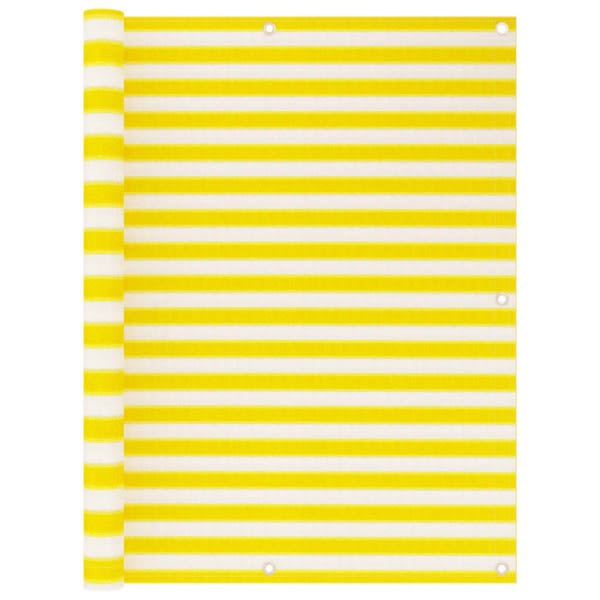 vidaXL Balkongskärm gul och vit 120x400 cm HDPE multifärg