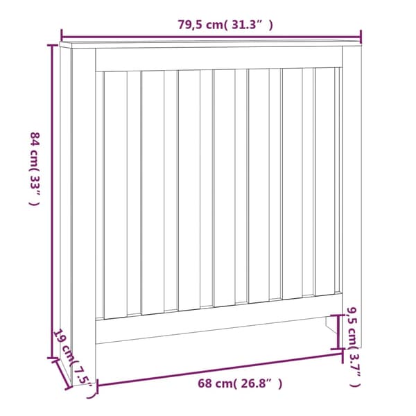vidaXL Elementskydd Vit 79,5x19x84 cm massiv furu Vit