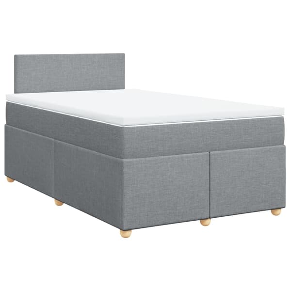 vidaXL Ramsäng med madrass ljusgrå 120x200 cm tyg Grå