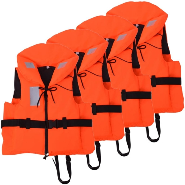 vidaXL Räddningsväst 4 st 100 N 60-70 kg Orange