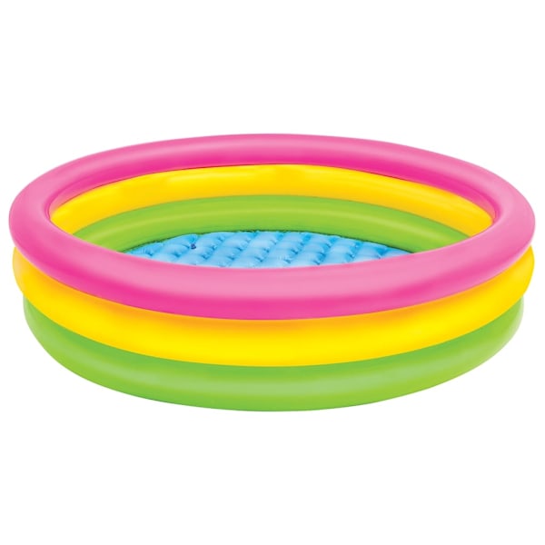 INTEX Uppblåsbar pool Sunset 3 ringar 114x25 cm Flerfärgsdesign