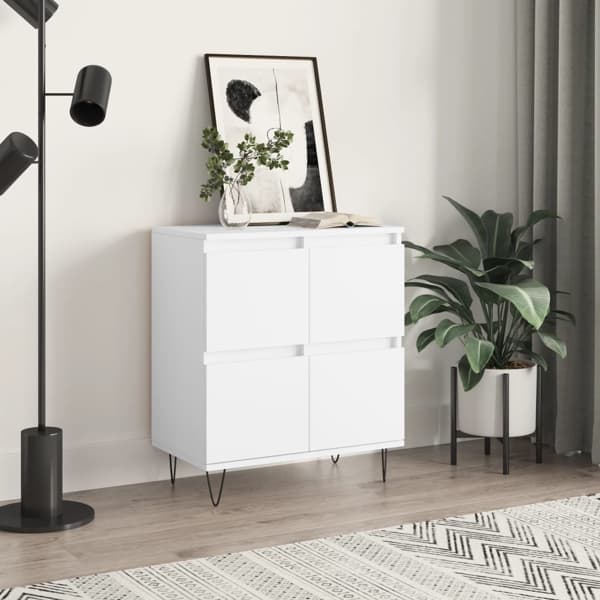 vidaXL Byrå vit 60x35x70 cm konstruerat trä Vit