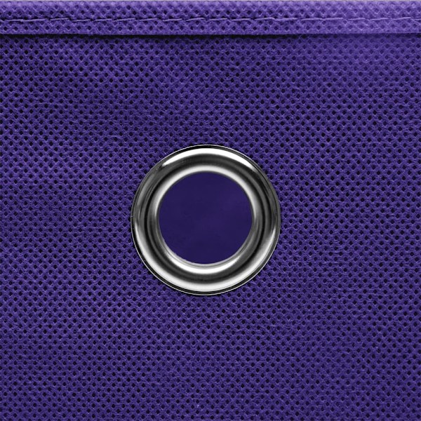 vidaXL Förvaringslådor med lock 10 st lila 32x32x32 cm tyg Lila