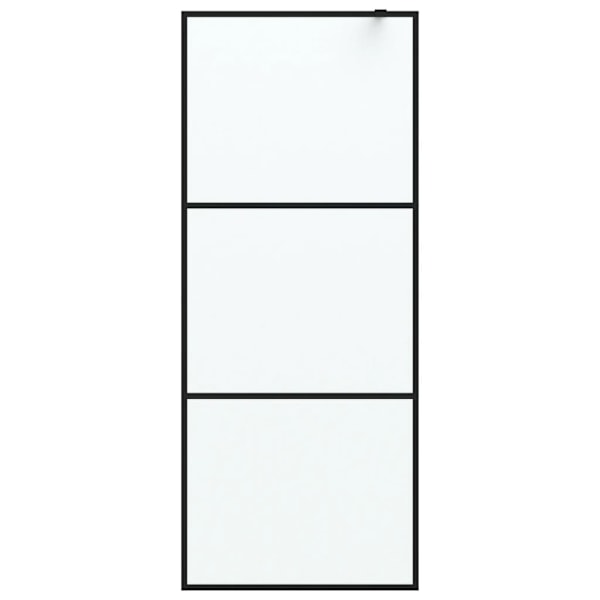 vidaXL Duschvägg svart 80x195 cm frostat ESG-glas Svart