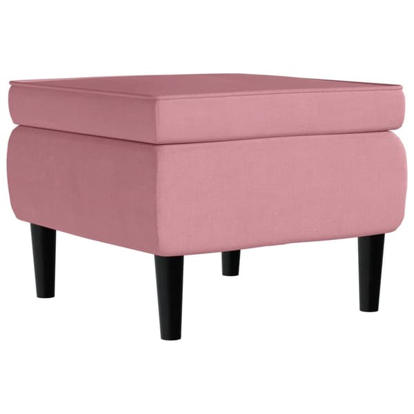 vidaXL Pall med träben rosa sammet Rosa