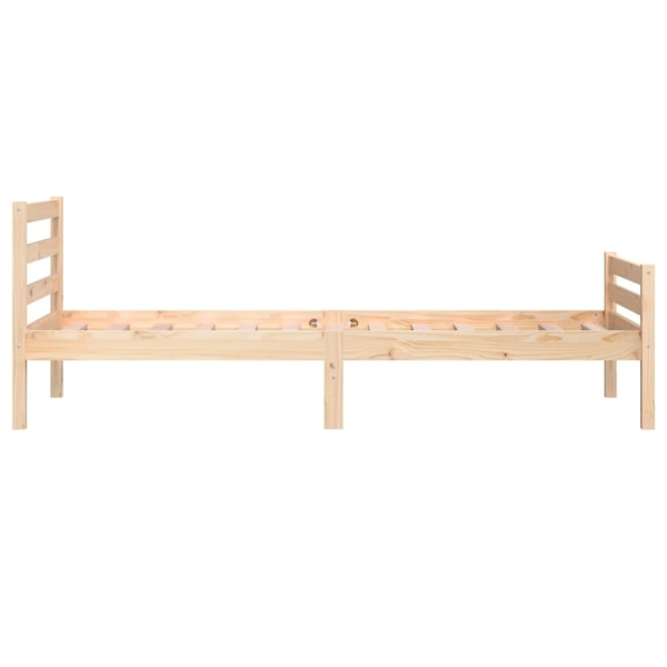 vidaXL Sängram massivt trä 90x200 cm Brun