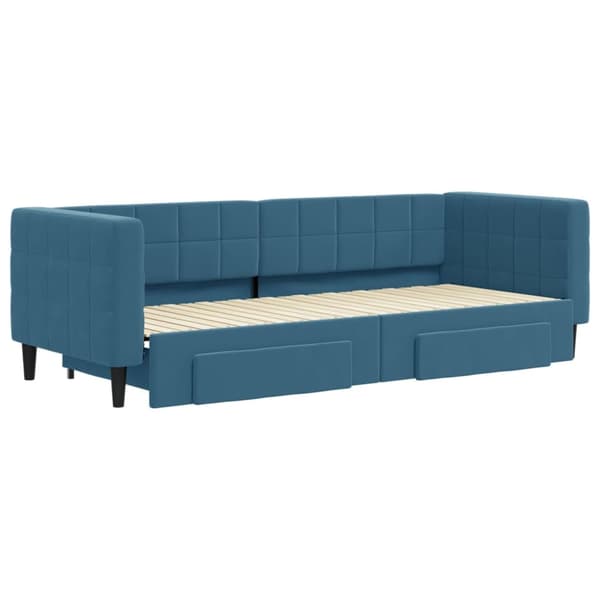 vidaXL Dagbädd utdragbar med lådor blå 80x200 cm sammet Blå