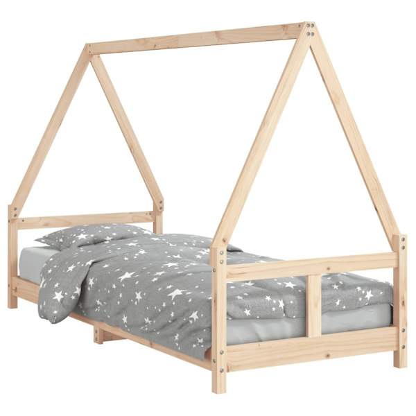 vidaXL Sängram för barnsäng 80x200 cm massiv furu Brun