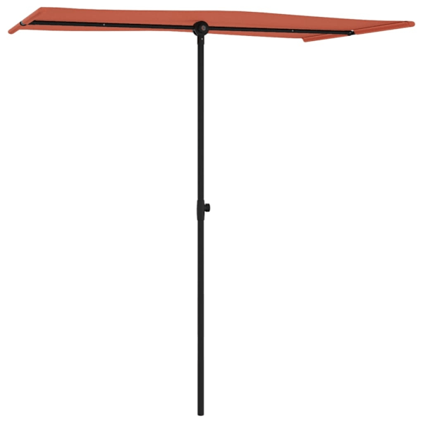 vidaXL Trädgårdsparasoll med aluminiumstång 180x110 cm terrakotta Brun