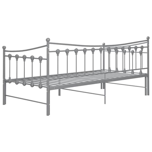 vidaXL Utdragbar sängram bäddsoffa grå metall 90x200 cm grå