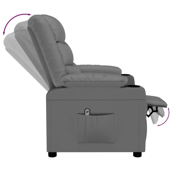 vidaXL Elektrisk reclinerfåtölj grå konstläder Grå