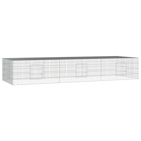 vidaXL Kaninhage 3 paneler 325x109x54 cm galvaniserat järn Silver