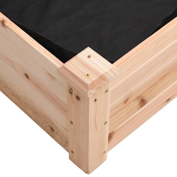 vidaXL Odlingslåda med foder 240x60x25 cm massivt granträ Brun