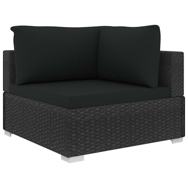 vidaXL Loungeset för trädgården med dynor 5 delar konstrotting svart Svart
