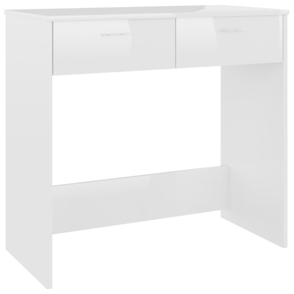vidaXL Skrivbord vit högglans 80x40x75 cm konstruerat trä Vit
