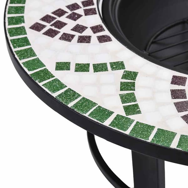 vidaXL Eldfat med mosaik grön 68cm keramik Grön
