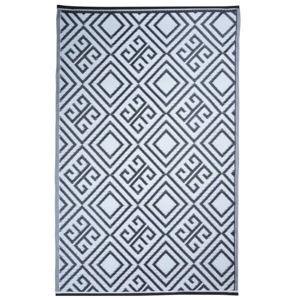 Esschert Design Utomhusmatta 120x186 cm grafisk OC12 Svart