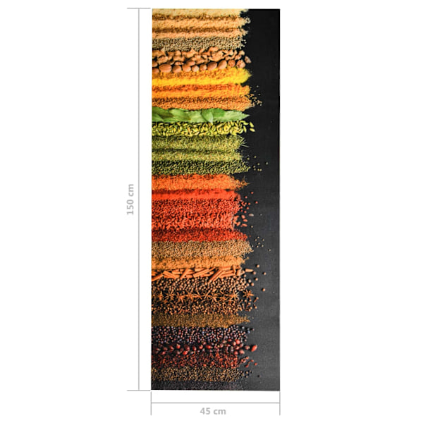 vidaXL Köksmatta maskintvättbar kryddor 45x150 cm multifärg