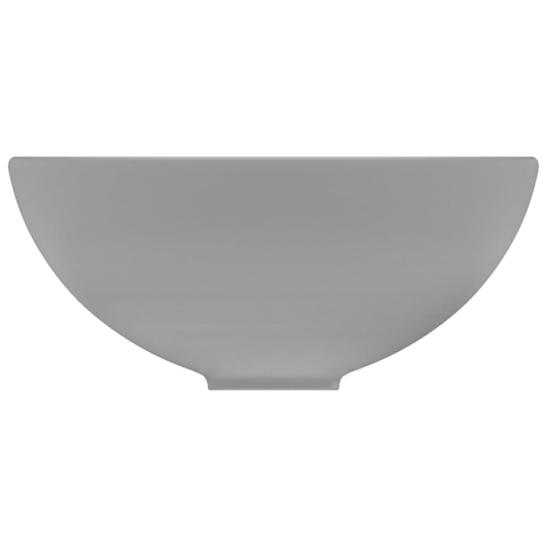 vidaXL Lyxigt runt handfat matt ljusgrå 32,5x14 cm keramik grå