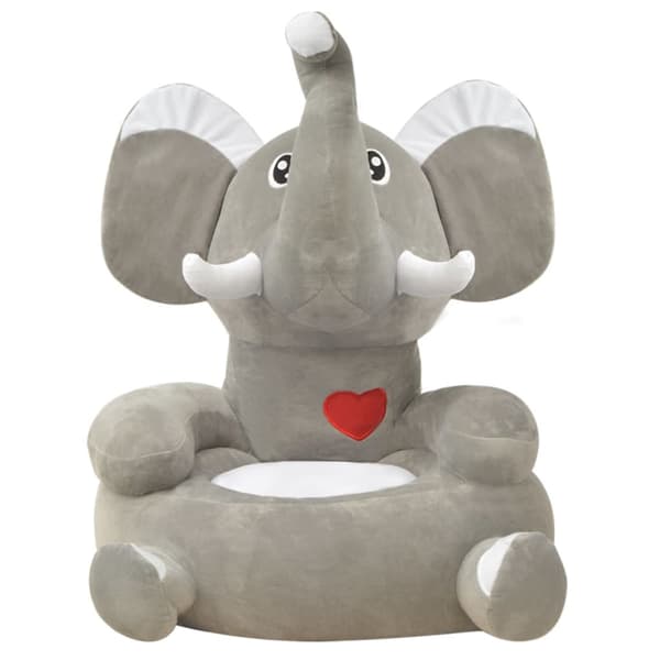 vidaXL Barnstol i plysch elefant grå grå
