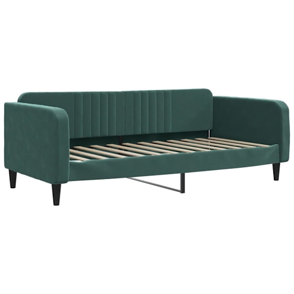 vidaXL Dagbädd utdragbar mörkgrön 90x200 cm sammet Grön