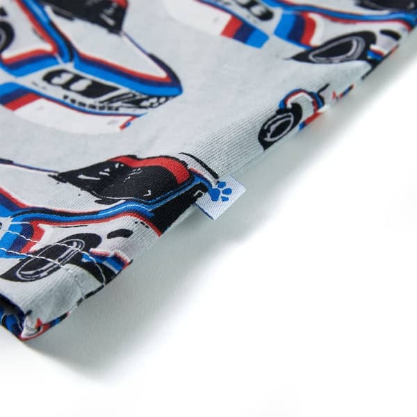 vidaXL Barnpyjamas med korta ärmar för barn grå 104 Grå