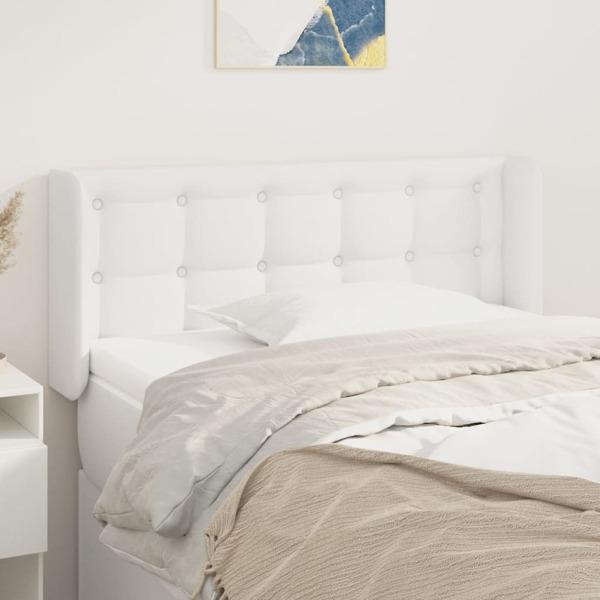 vidaXL Sänggavel med kanter vit 103x16x78/88 cm konstläder Vit 6739 | Vit |  7450 | Fyndiq