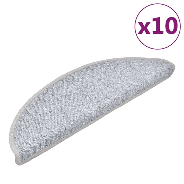 vidaXL Trappmattor 10 st 56 x 17 x 3 cm Non-Slip Ljusgrå Grå