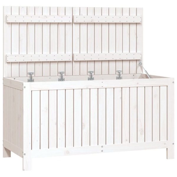 vidaXL Förvaringslåda vit 121x55x64 cm massiv furu Vit