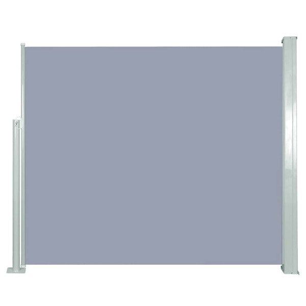 vidaXL Infällbar sidomarkis 120 x 300 cm grå grå