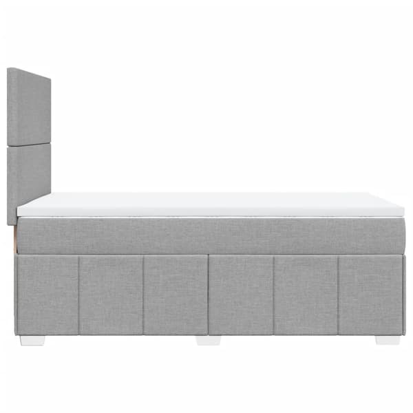 vidaXL Ramsäng med madrass ljusgrå 80x200 cm tyg Grå
