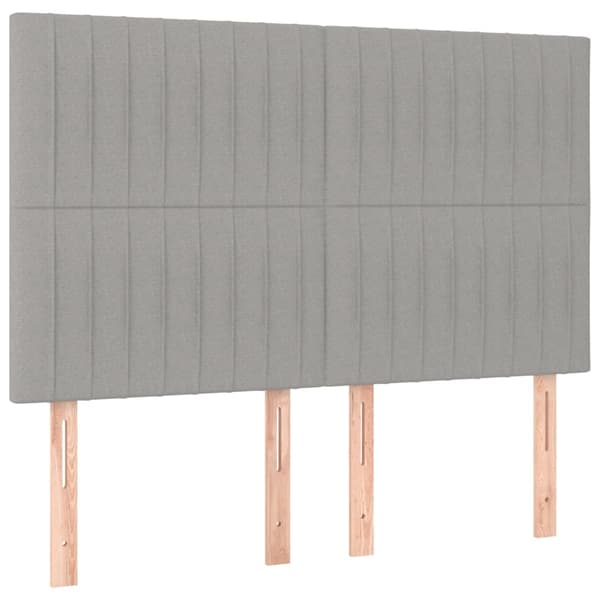 vidaXL Ramsäng med madrass & LED ljusgrå 140x190 cm tyg Grå