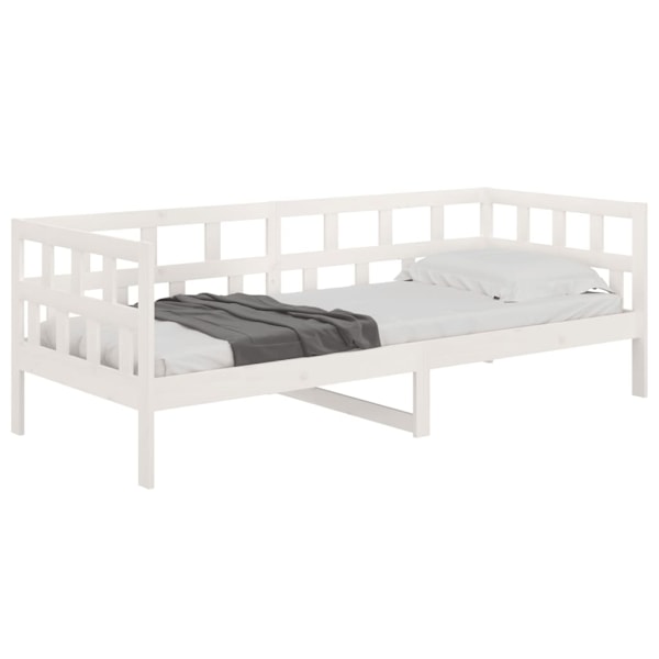 vidaXL Dagbädd vit massiv furu 90x190 cm Vit