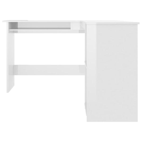 vidaXL Skrivbord L-format vit högglans 120x140x75 cm konstruerat Vit