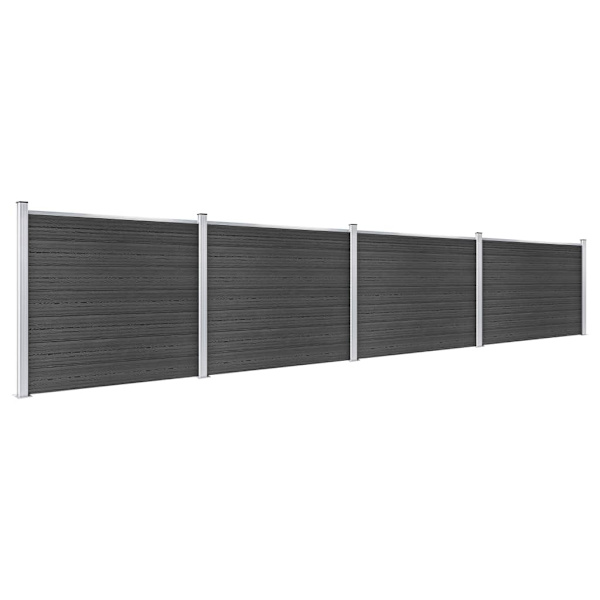vidaXL Staketpaneler WPC 699x146 cm grå grå