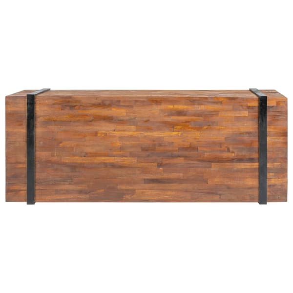 vidaXL Soffbord 110x45x38 cm massiv teak Brun