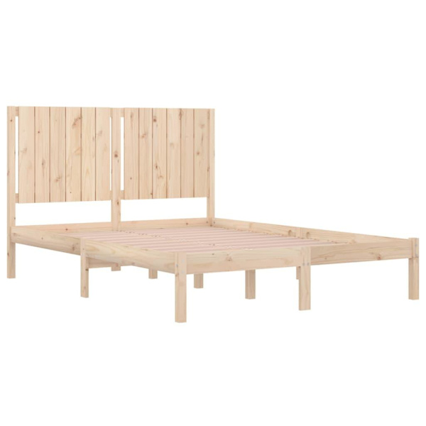 vidaXL Sängram massiv furu 140x200 cm Brun