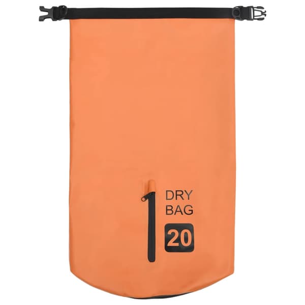 vidaXL Vattentät packpåse med dragkedja orange 20 L PVC
