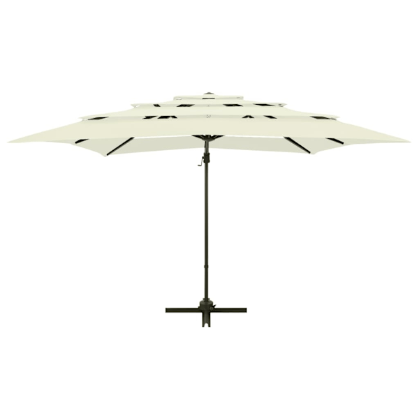 vidaXL Trädgårdsparasoll med ventilation och stång sand 250x250 cm Beige