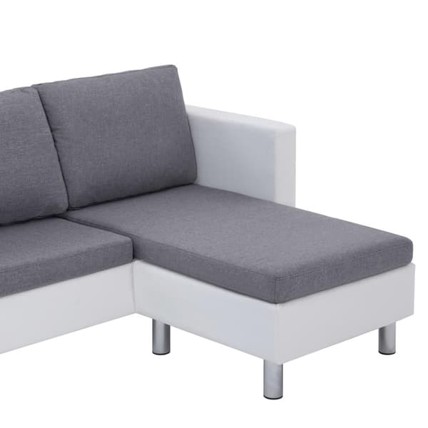vidaXL 3-sitssoffa med dynor konstläder vit Vit