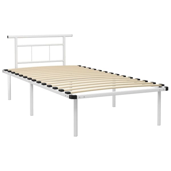 vidaXL Sängram vit metall 100x200 cm Vit