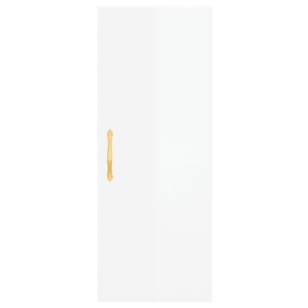vidaXL Högskåp vit högglans 34,5x34x180 cm konstruerat trä Vit