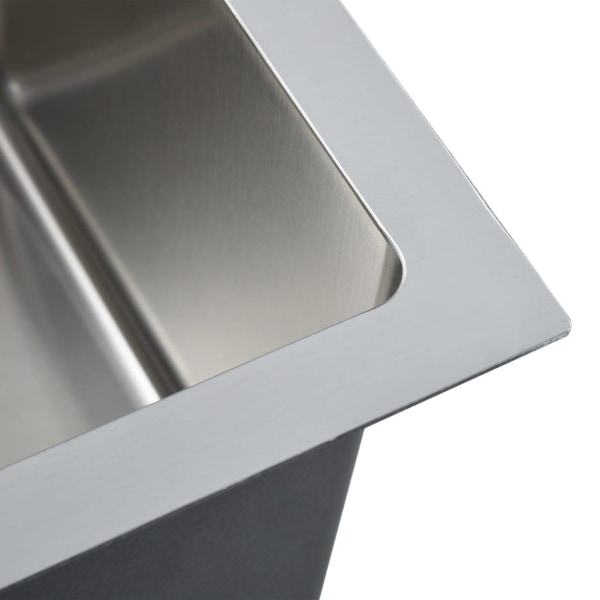 vidaXL Handgjord diskho rostfritt stål Silver