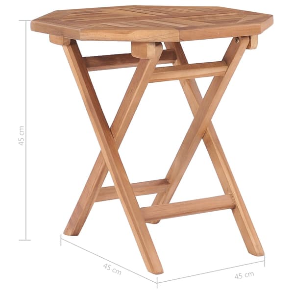 vidaXL Hopfällbart trädgårdsbord 45x45x45 cm massiv teak Brun