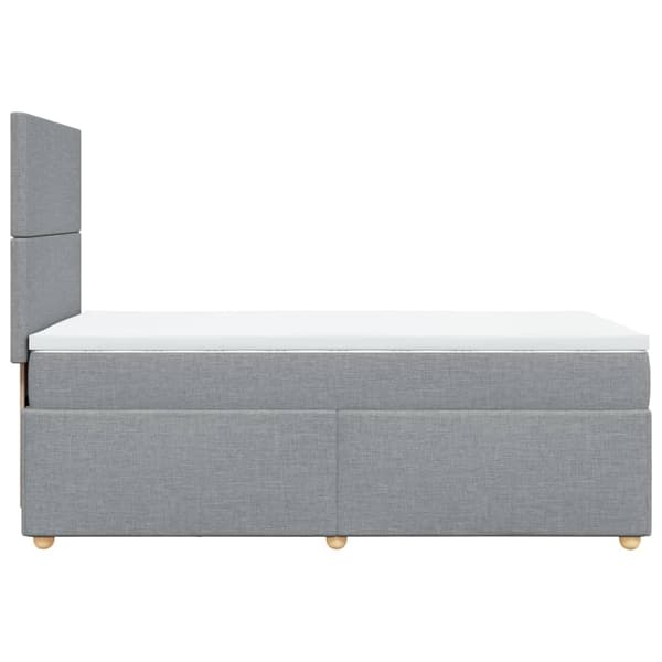 vidaXL Ramsäng med madrass ljusgrå 100x200 cm tyg Grå