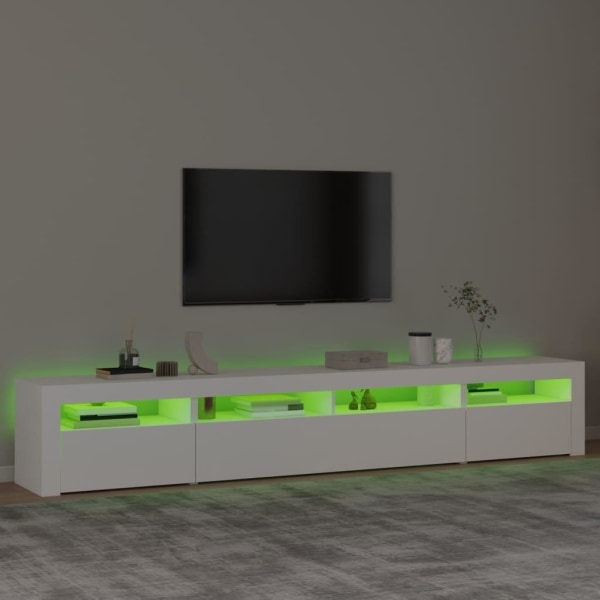 vidaXL Tv-bänk med LED-belysning vit 240x35x40 cm Vit