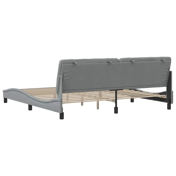 vidaXL Sängram utan madrass ljusgrå 200x200 cm tyg Grå